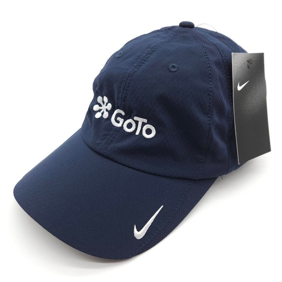Nike Dri-Fit Heritage 86 Adjustable Strapback Golf Hat Baseball Dad Cap Blue New - Picture 1 of 8